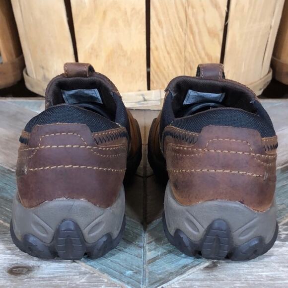 Merrell Opal Bison Brown Leather Vibram Slip-On Hiking Mocs Shoes Womens Size 7 - Picture 5 of 10